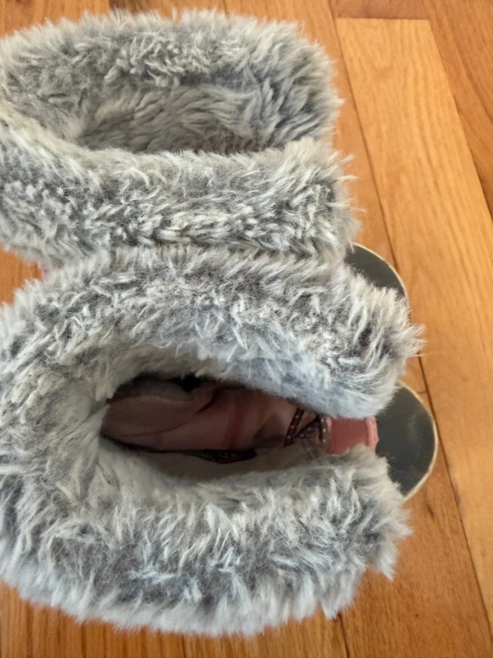 Joe Fresh Pink and Gray Faux-Fur Waterproof Kids Boots